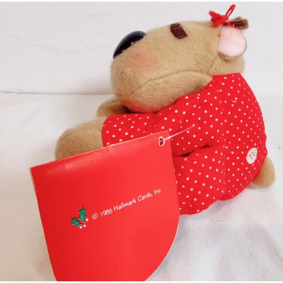 VTG Hallmark 1986 CHRISTMAS Holiday Reindeer Plush Ramona 8" WIDE with Tags - Picture 6 of 11